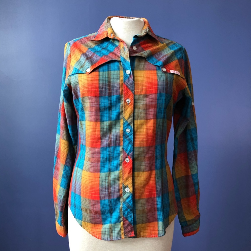 Vintage Multicolor Plaid Button Down Shirt